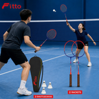 72 Pieces Badminton Racket Set with 2 Rackets, 3 Shuttlecocks and Carry Bag