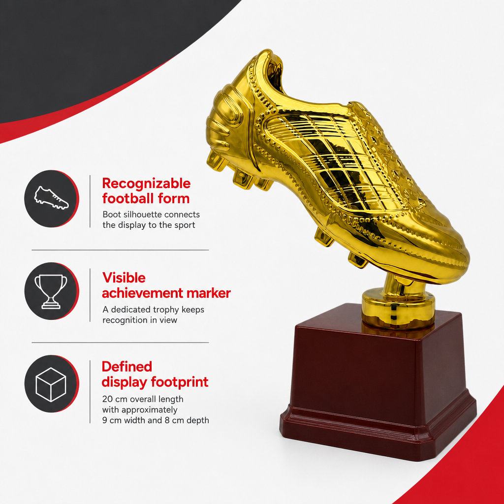 96 Pieces Football Boot Trophy, 20 cm Gold Award Display for Sports Recognition and Achievement