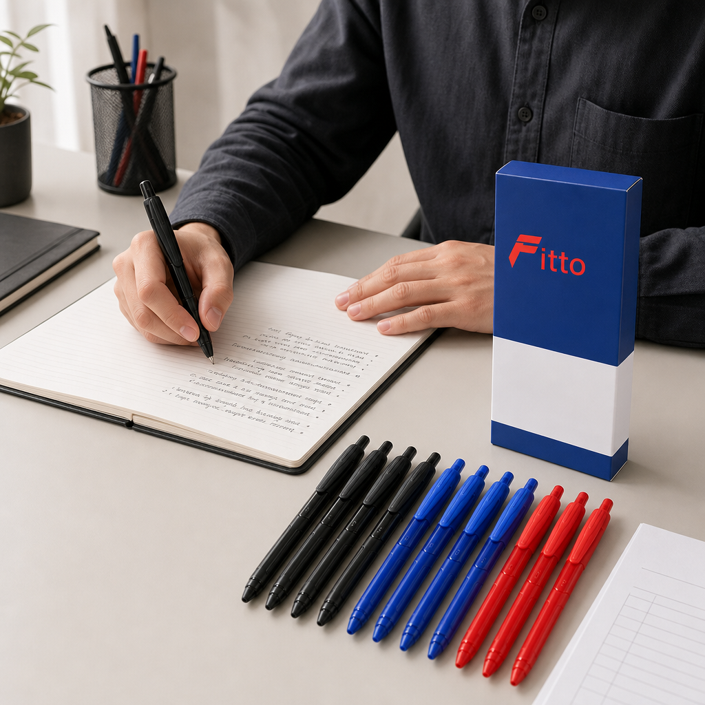 96 Pieces Mega Gel Pens 0.5 mm, 12 Pieces, Black Blue and Red Ink Writing Set