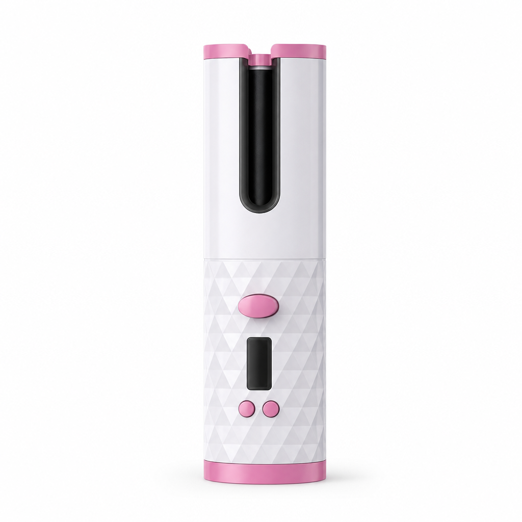 60 Pieces Cordless Automatic Hair Curler, Pink and White, Compact Hair Styling Tool, Single Item