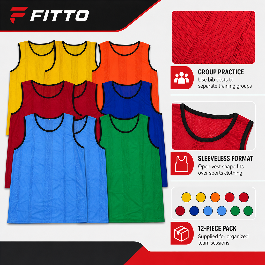 48 Pieces Mesh Sports Training Bib Vests, Small Size, 12-Piece Pack