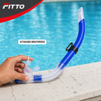 96 Pieces Swimming Snorkel with Mouthpiece, Blue, 45 cm