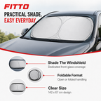 96 Pieces Foldable Windshield Sun Shade, 142 x 67 cm, Round Design, 1 Piece