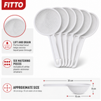 72 Pieces White Plastic Skimmer Strainers with Handles, 6 Pieces, 35 cm