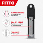 144 Pieces Utility Knife Replacement Blades, 18 mm x 100 mm, Black/Silver, 1 Pack