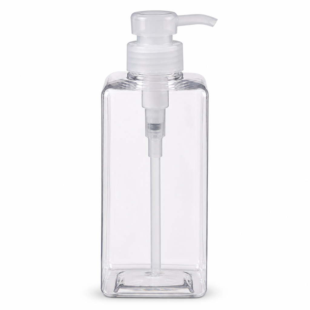 96 Pieces Clear 700 ml Liquid Soap Dispensers Bottle with Pump, Square Countertop Design
