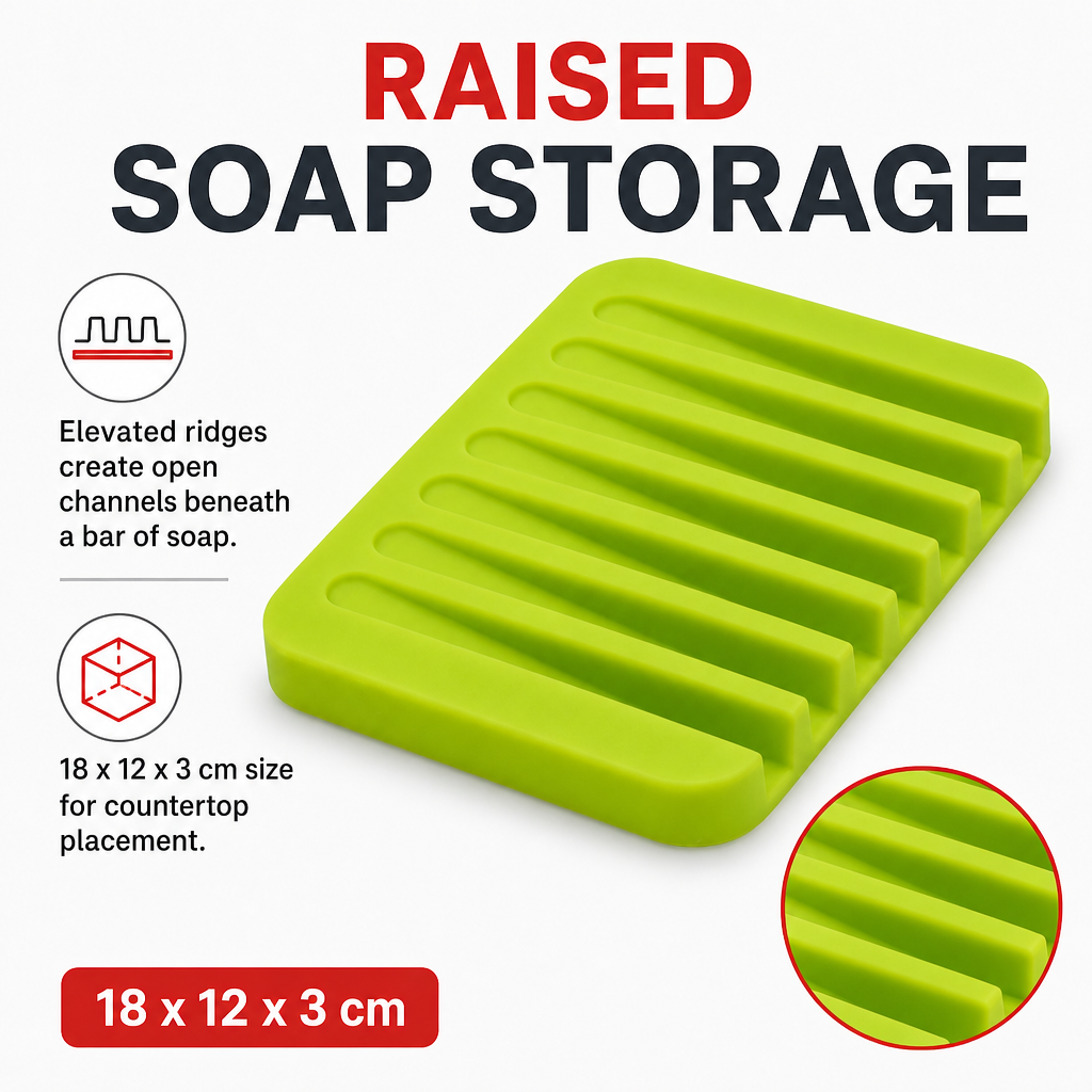 120 Pieces Silicone Soap Dish with Raised Drainage Ridges, Assorted Colours, 18 x 12 cm, 1 Piece