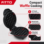 96 Pieces Mini Waffle Makers, 4.7 Inch Compact Waffle Cooking Appliance, Round Grid Plates, 1 Piece