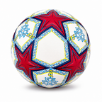 60 Pieces Size 5 Football, White with Red Star Design, Single Ball for Match Practice and Recreation