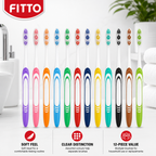 96 Pieces Adult Toothbrushes with Soft Deep-Clean Head, Assorted Colours, 12 Pieces