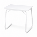 72 Pieces Foldable Laptop Tables, Portable TV Tray with Adjustable Height, White, 58 x 44 x 9 cm