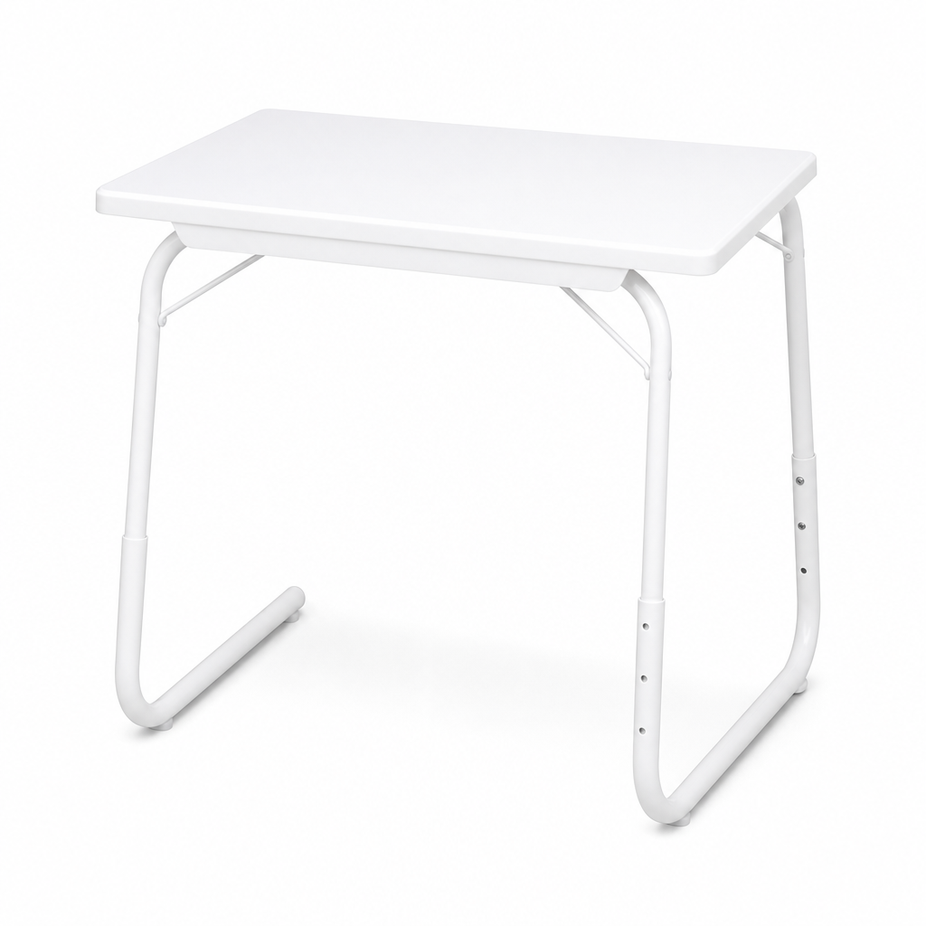 72 Pieces Foldable Laptop Tables, Portable TV Tray with Adjustable Height, White, 58 x 44 x 9 cm