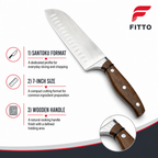 72 Pieces Santoku Knife, Wooden Handle, 7 Inch Kitchen Cutting Tool, Single Piece