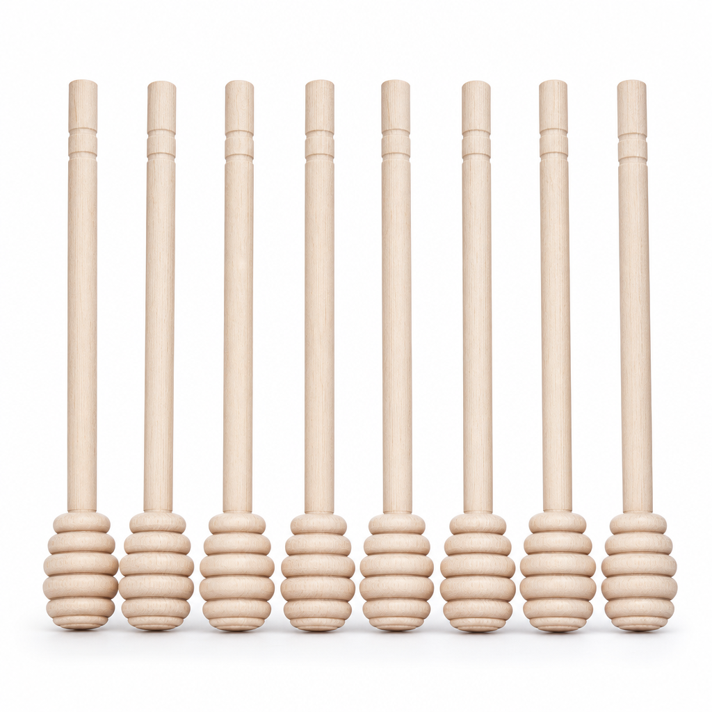 96 Pieces Natural Wooden Honey Dipper Sticks, 8 Pieces, 22 cm Kitchen Utensils for Honey and Syrup Serving