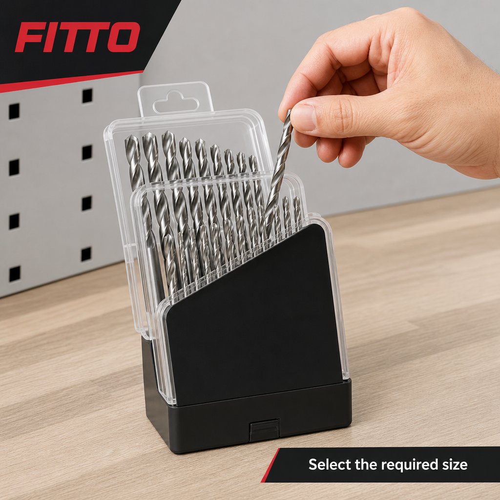 72 Pieces Twist Drill Bit Sets HSS, 1.0–10.0 mm, Silver and Black Case, 19 Pieces