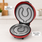48 Pieces Electric Pizza Maker, 1800 W Red Countertop Appliance with Non-Stick Plates, 1 Piece