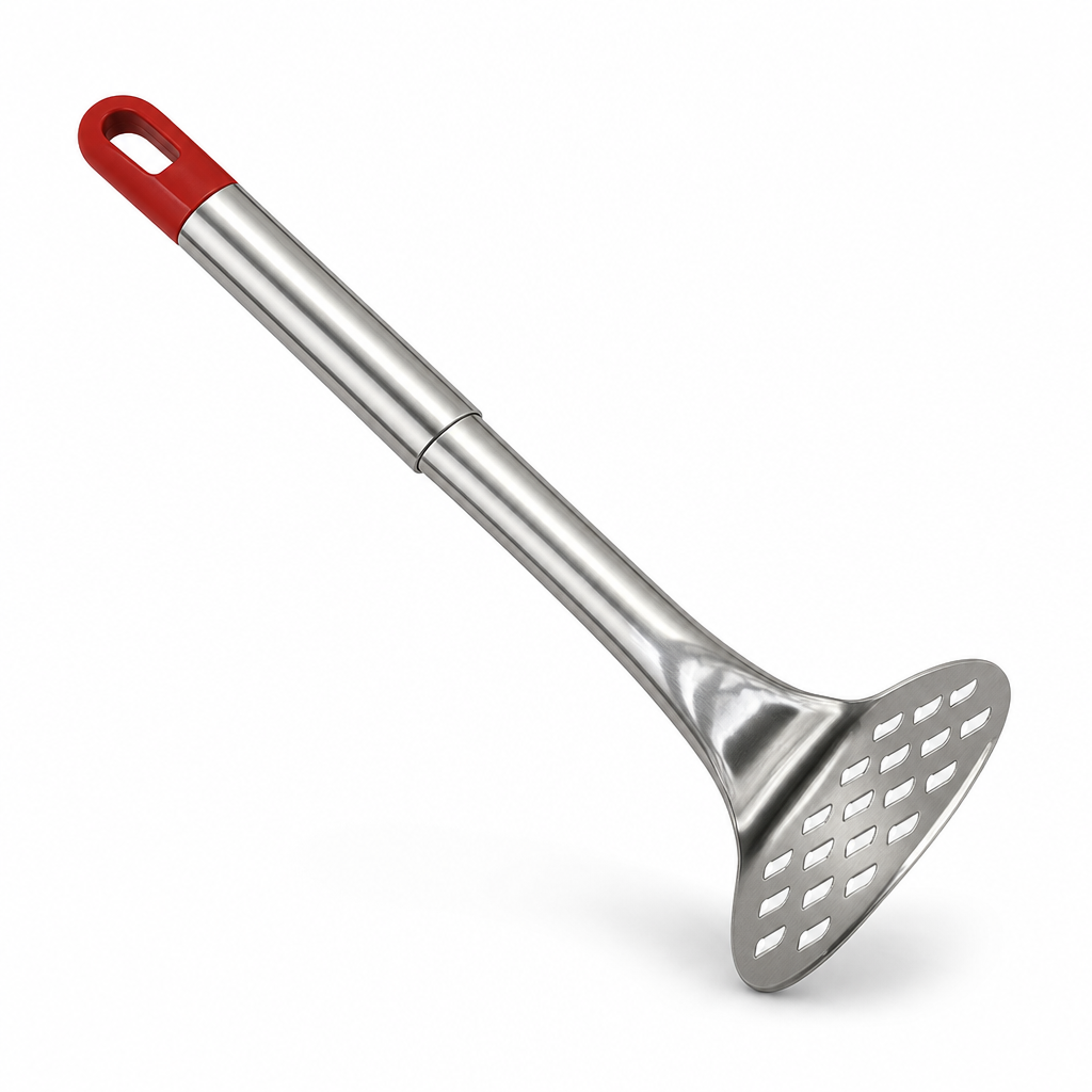 72 Pieces Stainless Steel Potato Masher, Slotted Mashing Plate, Red Handle, 31 cm