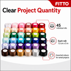 48 Pieces Assorted Colour Satin Ribbon Rolls, 1.5 cm x 5 m, 45 Rolls for Crafts, Wrapping and Decoration
