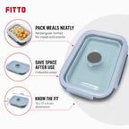 96 Pieces Collapsible Lunch Box, Rectangular Food Storage Containers, 15 x 11 x 6 cm