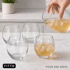 96 Pieces Round Glass Tumbler Set, Clear, 5 Pieces