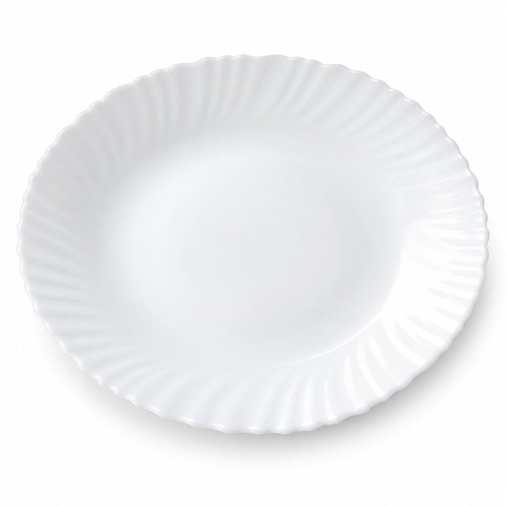 96 Pieces Opal Glass Dinner Plate, Round, 9.5 Inch, White