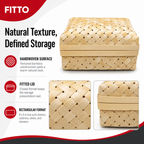 96 Pieces Handwoven Bamboo Rectangular Storage Box with Lid, 8 x 6 in