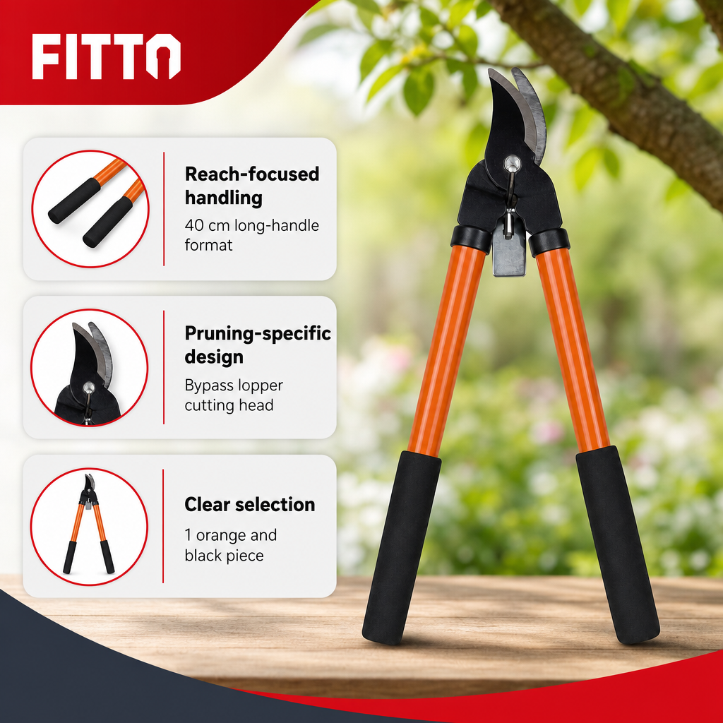 96 Pieces Long-Handle Bypass Lopper, 40 cm, Orange and Black, 1 Piece