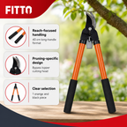 96 Pieces Long-Handle Bypass Lopper, 40 cm, Orange and Black, 1 Piece