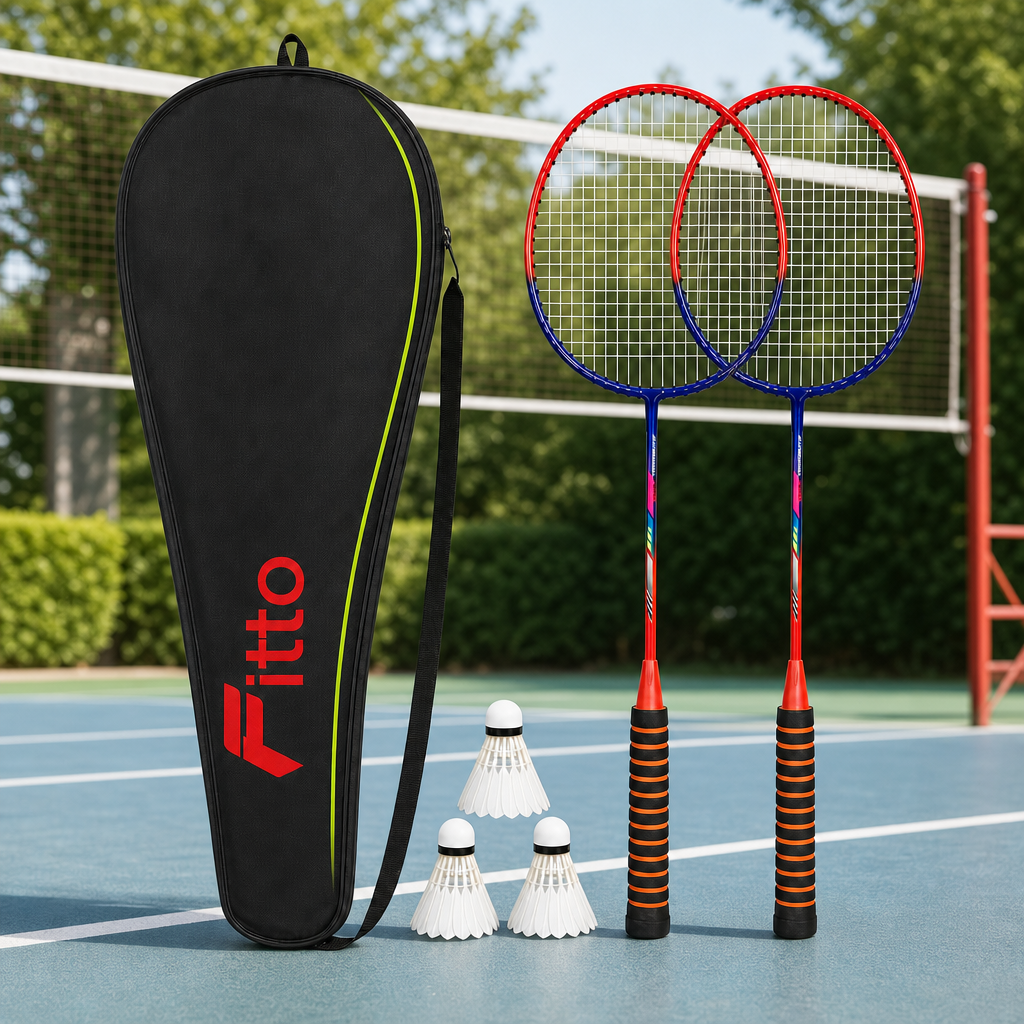 72 Pieces Badminton Racket Set with 2 Rackets, 3 Shuttlecocks and Carry Bag