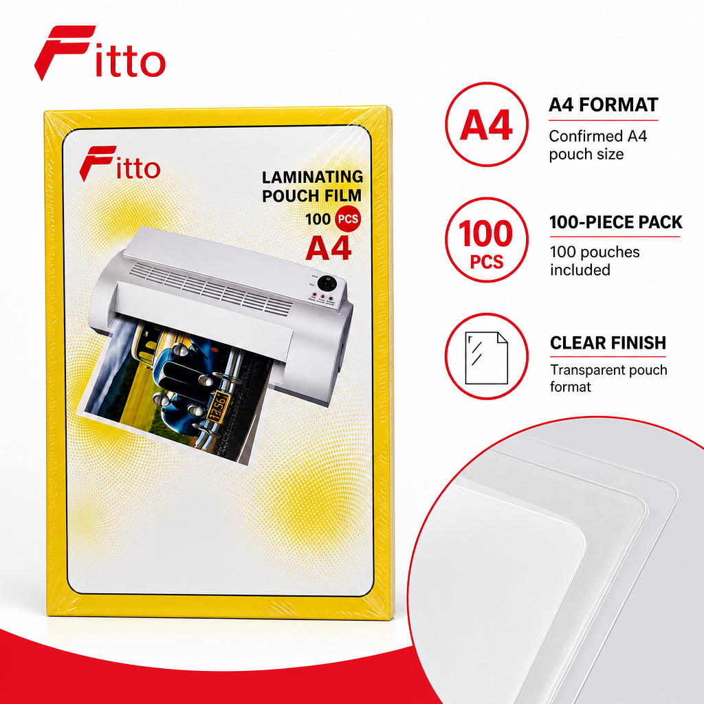72 Pieces A4 Laminating Pouches, Clear, 100 Pieces for Document Finishing and Office Projects