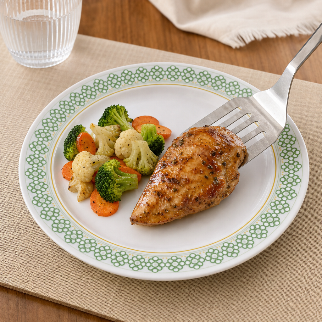 120 Pieces Melamine Dinner Plate, 9 Inch, White with Green and Yellow Pattern