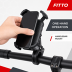 96 Pieces Adjustable Handlebar Phone Holder with One-Hand Operation, Black