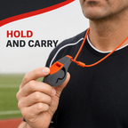 96 Pieces Sports Whistles, Pealess Finger-Grip Design with Lanyard, Orange and Grey, 1 Piece