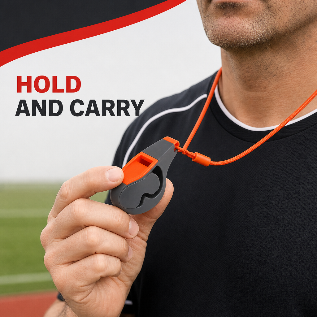 96 Pieces Sports Whistles, Pealess Finger-Grip Design with Lanyard, Orange and Grey, 1 Piece