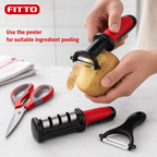 96 Pieces Kitchen Tool Set with Scissors, Knife Sharpener and Peeler, 3 Pieces