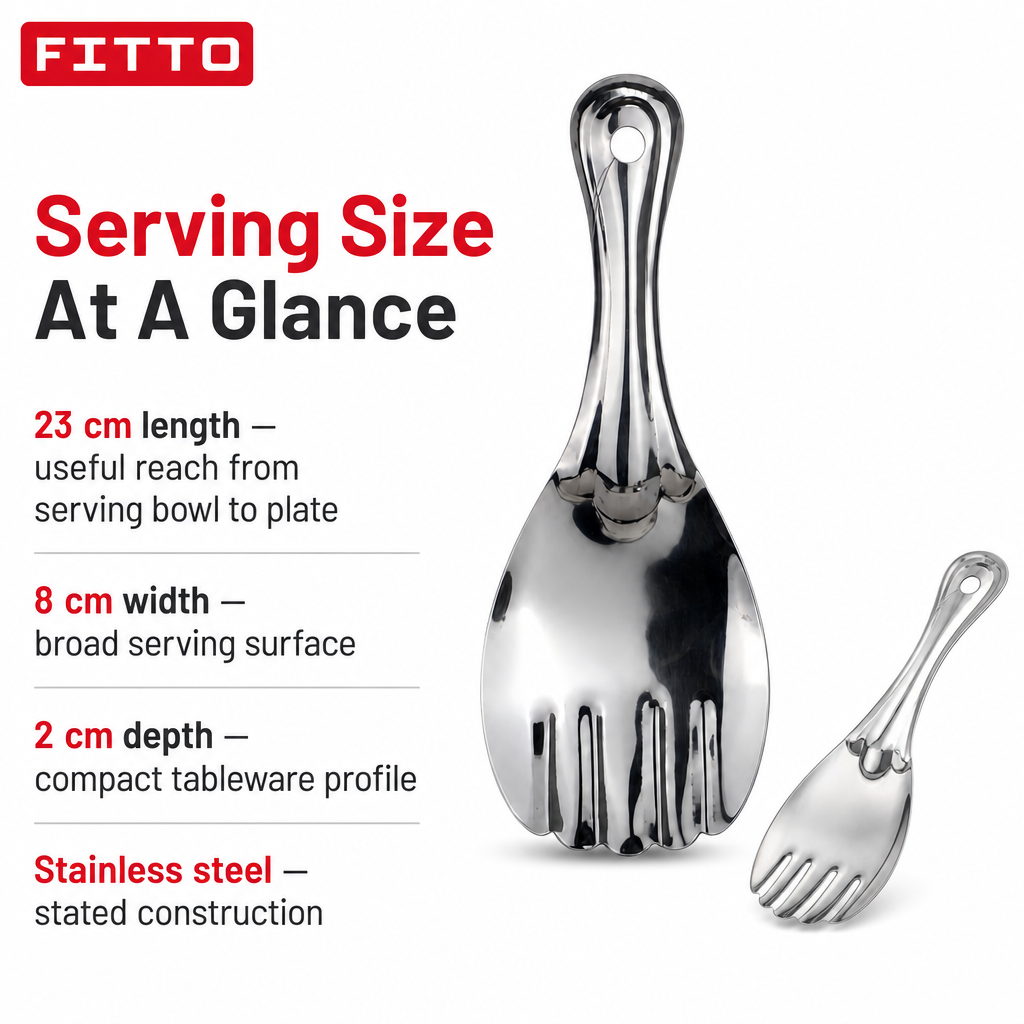 120 Pieces Stainless Steel Rice Serving Spork Small Silver 23 cm