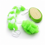 144 Pieces Assorted Colour Bath and Body Scrubber Set, Loofah, Mesh Puff and Brush, 3-Piece Personal Cleansing Set