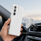 96 Pieces Crystal Clear Magnetic Phone Cases with Ring, Wireless Charging Support and Raised Camera Protection