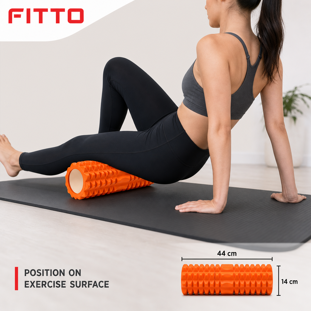 72 Pieces Textured Foam Yoga Roller, 44 cm, Orange, Cylindrical Fitness Recovery Tool