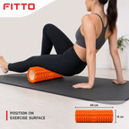 72 Pieces Textured Foam Yoga Roller, 44 cm, Orange, Cylindrical Fitness Recovery Tool