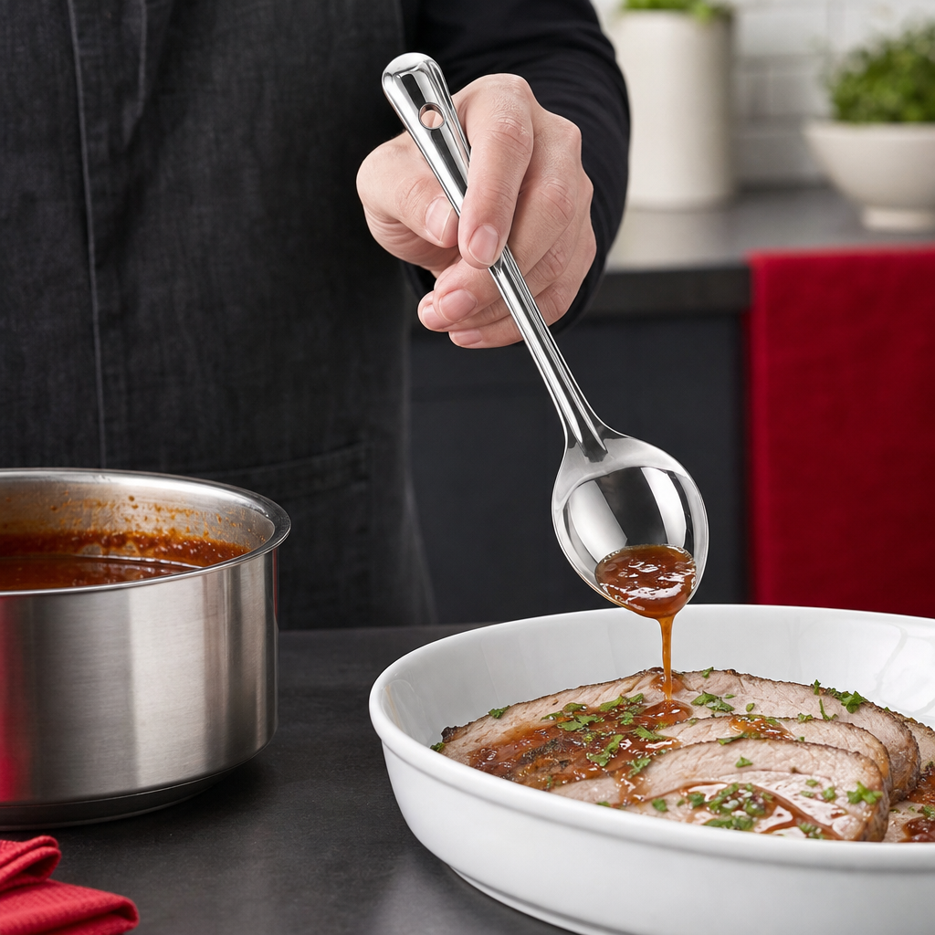 120 Pieces Stainless Steel Basting Spoon, Size No. 3, 31 cm Long Handle