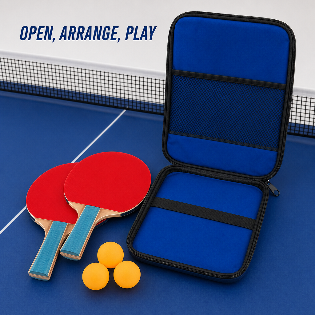 96 Pieces Table Tennis Racket Set with Balls, Portable Carry Case, Multicolor Sports Equipments
