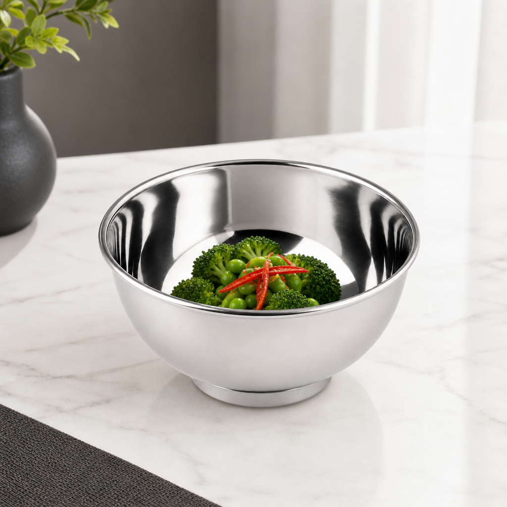 120 Pieces Stainless Steel Deep Footed Bowl, 10 cm, Silver