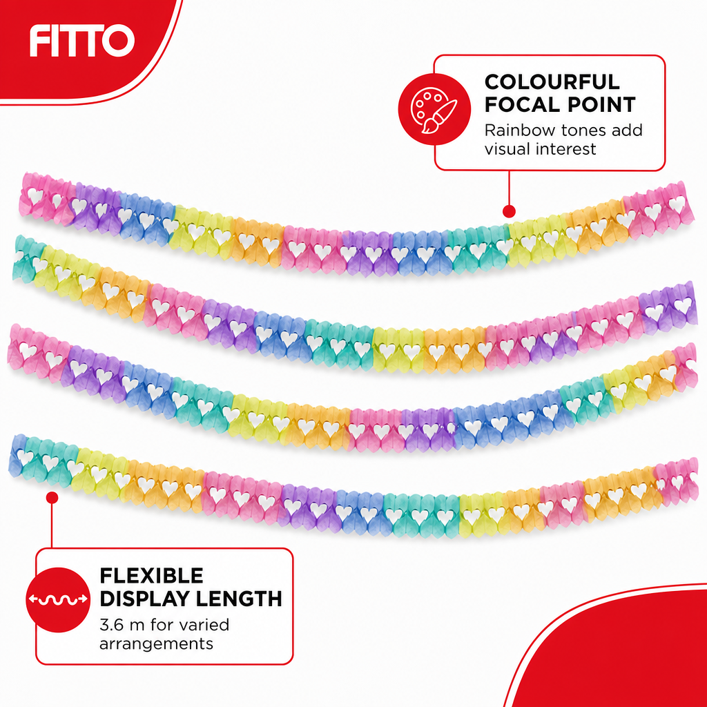240 Pieces Rainbow Craft Paper Garland, 3.6 m Hanging Party Decorations, 1 Piece