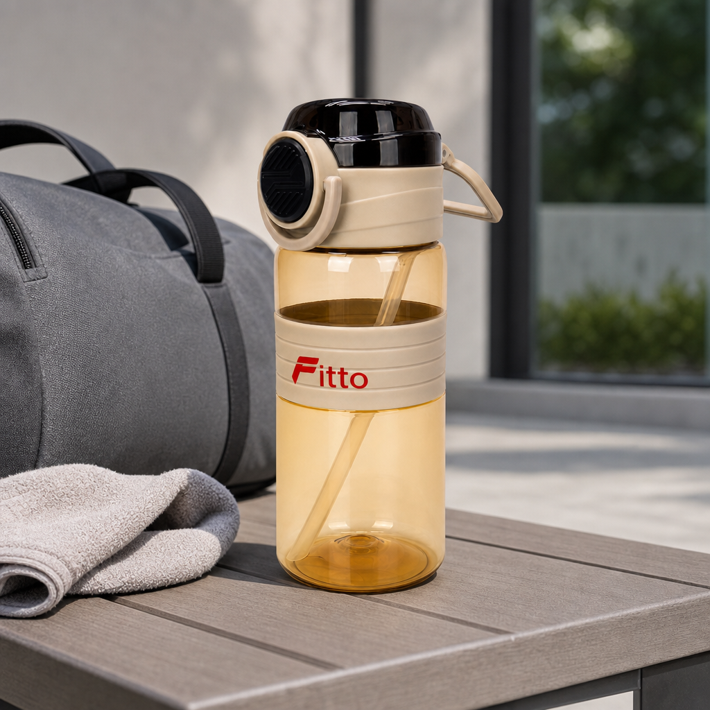 96 Pieces Printed Reusable Water Bottle with Flip Top Lid and Carry Strap, 700 ml, 1 Piece