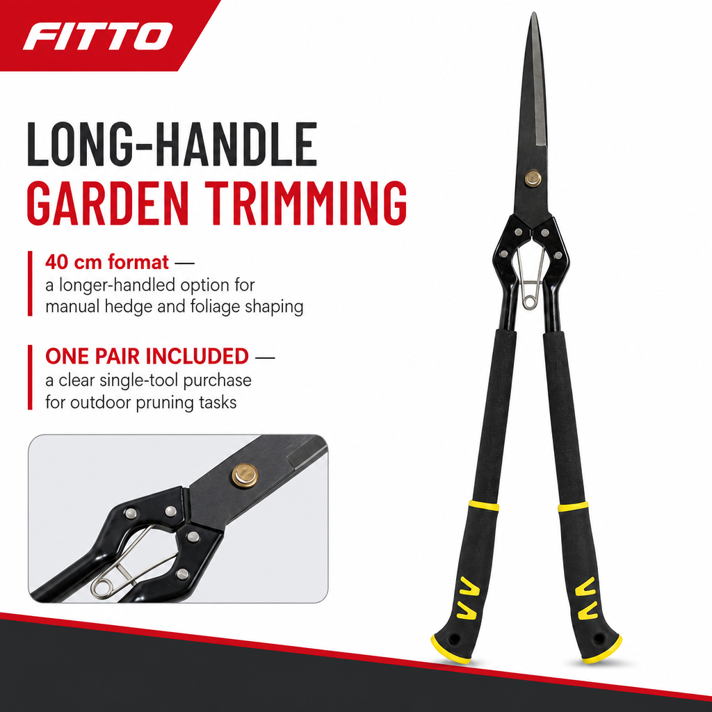 96 Pieces Long-Handle Hedge Shears, 40 cm, Black, 1 Piece