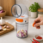 240 Pieces Manual Pull Cord Food Chopper with Clear Container, White and Orange, 15 x 12 x 12 cm