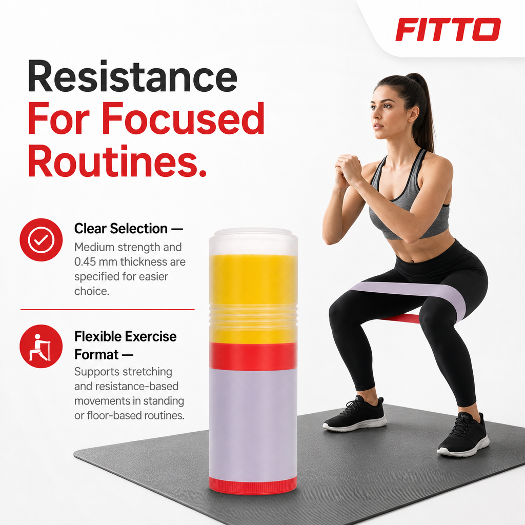 96 Pieces Resistance Bands for Exercise and Fitness, Medium Strength, 0.45 mm