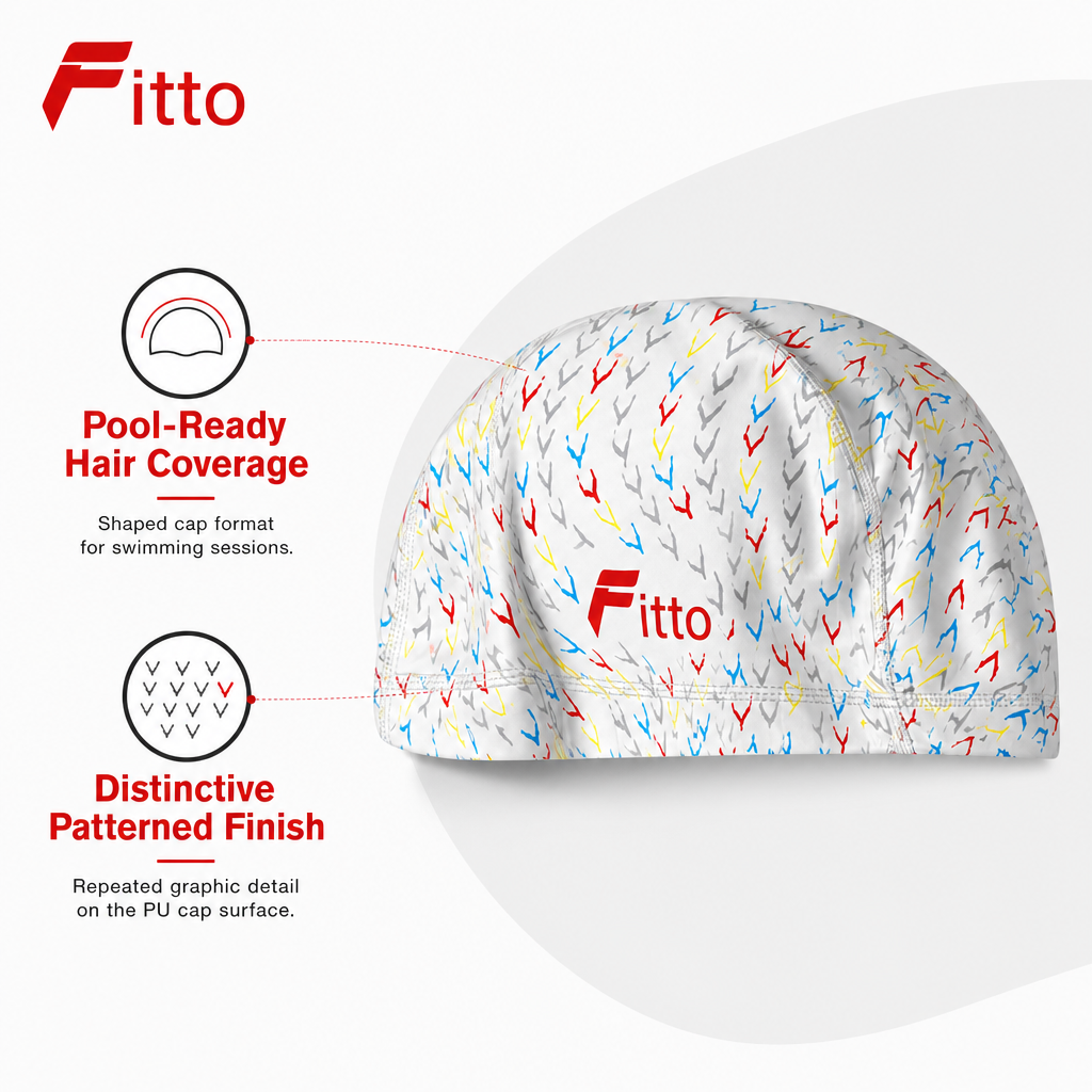 120 Pieces PU Swimming Cap for Adults, Patterned Pool Hair Cover, Assorted Colour, 1 Piece