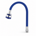 96 Pieces Flexible Kitchen Faucets Round Head, 40 cm, Blue and Chrome, 1 Piece